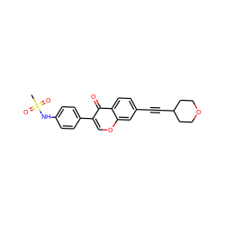 CS(=O)(=O)Nc1ccc(-c2coc3cc(C#CC4CCOCC4)ccc3c2=O)cc1 ZINC000169700854