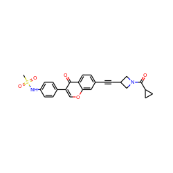 CS(=O)(=O)Nc1ccc(-c2coc3cc(C#CC4CN(C(=O)C5CC5)C4)ccc3c2=O)cc1 ZINC000169700849