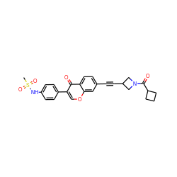 CS(=O)(=O)Nc1ccc(-c2coc3cc(C#CC4CN(C(=O)C5CCC5)C4)ccc3c2=O)cc1 ZINC000169700868