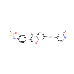 CS(=O)(=O)Nc1ccc(-c2coc3cc(C#Cc4cc[nH]c(=O)c4)ccc3c2=O)cc1 ZINC000169700848