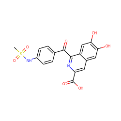 CS(=O)(=O)Nc1ccc(C(=O)c2nc(C(=O)O)cc3cc(O)c(O)cc23)cc1 ZINC000013490153