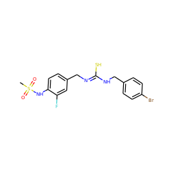 CS(=O)(=O)Nc1ccc(C/N=C(\S)NCc2ccc(Br)cc2)cc1F ZINC000013672918