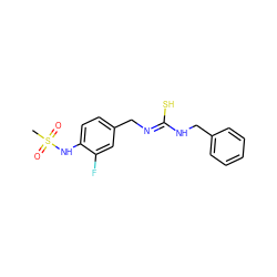 CS(=O)(=O)Nc1ccc(C/N=C(\S)NCc2ccccc2)cc1F ZINC000013672897