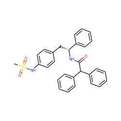 CS(=O)(=O)Nc1ccc(C[C@@H](NC(=O)C(c2ccccc2)c2ccccc2)c2ccccc2)cc1 ZINC000013741227