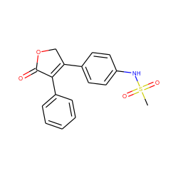 CS(=O)(=O)Nc1ccc(C2=C(c3ccccc3)C(=O)OC2)cc1 ZINC000028639931