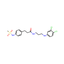 CS(=O)(=O)Nc1ccc(CCC(=O)NCCCNc2ccc(Cl)c(Cl)c2)cc1 ZINC000045350737