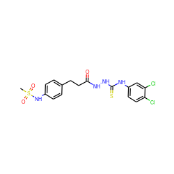 CS(=O)(=O)Nc1ccc(CCC(=O)NNC(=S)Nc2ccc(Cl)c(Cl)c2)cc1 ZINC000045350800