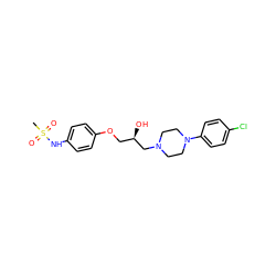 CS(=O)(=O)Nc1ccc(OC[C@@H](O)CN2CCN(c3ccc(Cl)cc3)CC2)cc1 ZINC000033853083