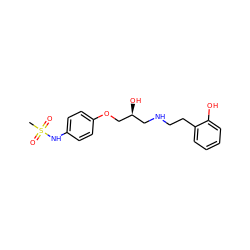 CS(=O)(=O)Nc1ccc(OC[C@@H](O)CNCCc2ccccc2O)cc1 ZINC000040423549