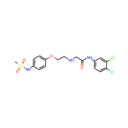 CS(=O)(=O)Nc1ccc(OCCNCC(=O)Nc2ccc(Cl)c(Cl)c2)cc1 ZINC000045393122