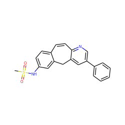 CS(=O)(=O)Nc1ccc2c(c1)Cc1cc(-c3ccccc3)cnc1C=C2 ZINC000072110904