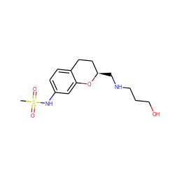 CS(=O)(=O)Nc1ccc2c(c1)O[C@H](CNCCCO)CC2 ZINC000013775944