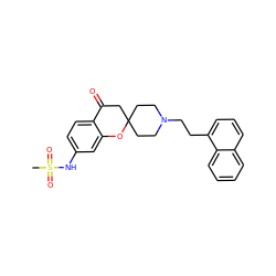 CS(=O)(=O)Nc1ccc2c(c1)OC1(CCN(CCc3cccc4ccccc34)CC1)CC2=O ZINC000026741635