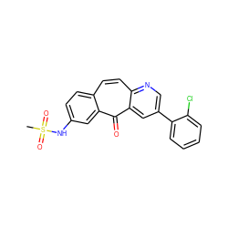 CS(=O)(=O)Nc1ccc2ccc3ncc(-c4ccccc4Cl)cc3c(=O)c2c1 ZINC000034842318