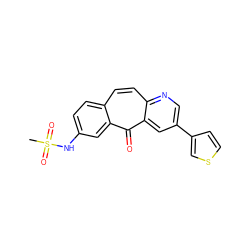 CS(=O)(=O)Nc1ccc2ccc3ncc(-c4ccsc4)cc3c(=O)c2c1 ZINC000034842270