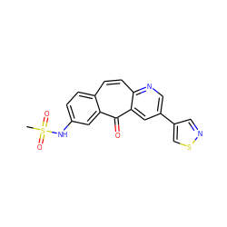 CS(=O)(=O)Nc1ccc2ccc3ncc(-c4cnsc4)cc3c(=O)c2c1 ZINC000034842439