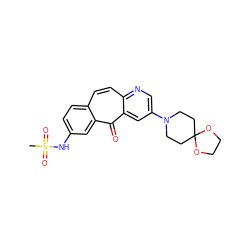 CS(=O)(=O)Nc1ccc2ccc3ncc(N4CCC5(CC4)OCCO5)cc3c(=O)c2c1 ZINC000101425541