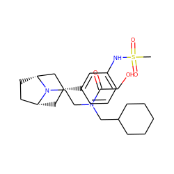 CS(=O)(=O)Nc1cccc([C@@H]2C[C@@H]3CC[C@H](C2)N3CCN(CC2CCCCC2)C(=O)CO)c1 ZINC000117292992