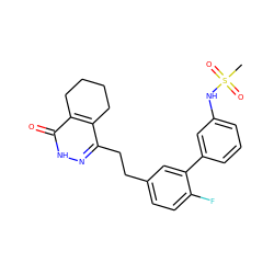 CS(=O)(=O)Nc1cccc(-c2cc(CCc3n[nH]c(=O)c4c3CCCC4)ccc2F)c1 ZINC000169169306