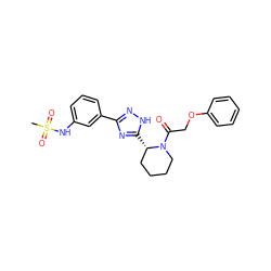 CS(=O)(=O)Nc1cccc(-c2n[nH]c([C@H]3CCCCN3C(=O)COc3ccccc3)n2)c1 ZINC000143755544