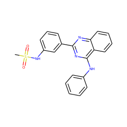 CS(=O)(=O)Nc1cccc(-c2nc(Nc3ccccc3)c3ccccc3n2)c1 ZINC000004257430