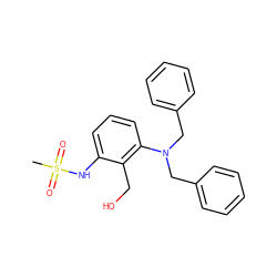 CS(=O)(=O)Nc1cccc(N(Cc2ccccc2)Cc2ccccc2)c1CO ZINC000026286533