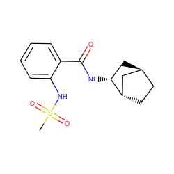 CS(=O)(=O)Nc1ccccc1C(=O)N[C@@H]1C[C@H]2CC[C@H]1C2 ZINC000101468772