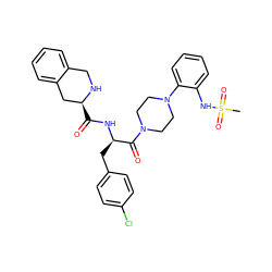 CS(=O)(=O)Nc1ccccc1N1CCN(C(=O)[C@@H](Cc2ccc(Cl)cc2)NC(=O)[C@H]2Cc3ccccc3CN2)CC1 ZINC000027210676