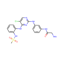 CS(=O)(=O)Nc1ccccc1Nc1nc(Nc2cccc(NC(=O)CN)c2)ncc1Cl ZINC000299822716