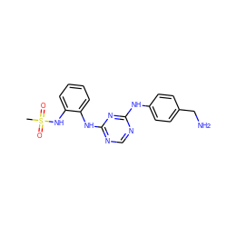 CS(=O)(=O)Nc1ccccc1Nc1ncnc(Nc2ccc(CN)cc2)n1 ZINC000096273910