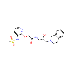 CS(=O)(=O)Nc1cccnc1OCC(=O)NC[C@H](O)CN1CCc2ccccc2C1 ZINC001772625650