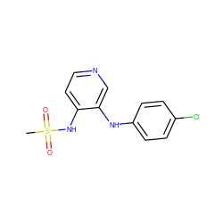 CS(=O)(=O)Nc1ccncc1Nc1ccc(Cl)cc1 ZINC000049554697