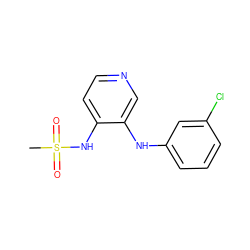 CS(=O)(=O)Nc1ccncc1Nc1cccc(Cl)c1 ZINC000048999357