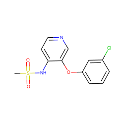 CS(=O)(=O)Nc1ccncc1Oc1cccc(Cl)c1 ZINC000013586671