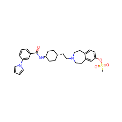 CS(=O)(=O)Oc1ccc2c(c1)CCN(CC[C@H]1CC[C@H](NC(=O)c3cccc(-n4cccc4)c3)CC1)CC2 ZINC000299845644