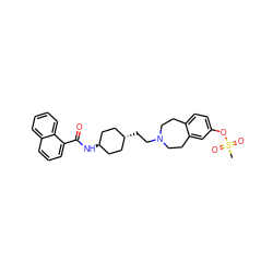 CS(=O)(=O)Oc1ccc2c(c1)CCN(CC[C@H]1CC[C@H](NC(=O)c3cccc4ccccc34)CC1)CC2 ZINC000299846049