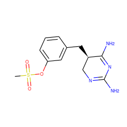 CS(=O)(=O)Oc1cccc(C[C@@H]2CN=C(N)N=C2N)c1 ZINC000013757808