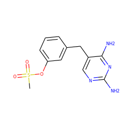 CS(=O)(=O)Oc1cccc(Cc2cnc(N)nc2N)c1 ZINC000013726750