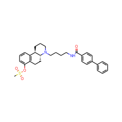 CS(=O)(=O)Oc1cccc2c1CC[C@@H]1[C@@H]2CCCN1CCCCNC(=O)c1ccc(-c2ccccc2)cc1 ZINC000026717852