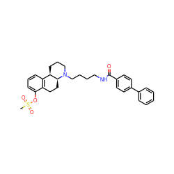 CS(=O)(=O)Oc1cccc2c1CC[C@H]1[C@@H]2CCCN1CCCCNC(=O)c1ccc(-c2ccccc2)cc1 ZINC000026719126