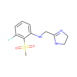 CS(=O)(=O)c1c(F)cccc1NCC1=NCCN1 ZINC000013473763