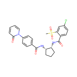 CS(=O)(=O)c1cc(Cl)ccc1C(=O)N[C@@H]1CCC[C@@H]1NC(=O)c1ccc(-n2ccccc2=O)cc1 ZINC000028822867