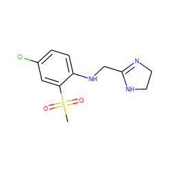 CS(=O)(=O)c1cc(Cl)ccc1NCC1=NCCN1 ZINC000013473776