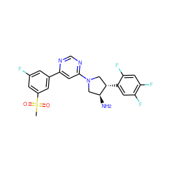 CS(=O)(=O)c1cc(F)cc(-c2cc(N3C[C@H](c4cc(F)c(F)cc4F)[C@@H](N)C3)ncn2)c1 ZINC000014958759