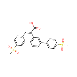 CS(=O)(=O)c1ccc(/C=C(/C(=O)O)c2cccc(-c3ccc(S(C)(=O)=O)cc3)c2)cc1 ZINC000103166876