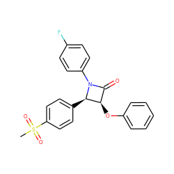 CS(=O)(=O)c1ccc([C@@H]2[C@H](Oc3ccccc3)C(=O)N2c2ccc(F)cc2)cc1 ZINC000098082301