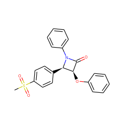 CS(=O)(=O)c1ccc([C@@H]2[C@H](Oc3ccccc3)C(=O)N2c2ccccc2)cc1 ZINC000098082110