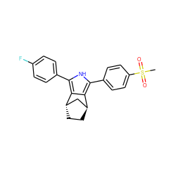 CS(=O)(=O)c1ccc(-c2[nH]c(-c3ccc(F)cc3)c3c2[C@H]2CC[C@H]3C2)cc1 ZINC000100869692