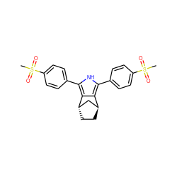 CS(=O)(=O)c1ccc(-c2[nH]c(-c3ccc(S(C)(=O)=O)cc3)c3c2[C@H]2CC[C@H]3C2)cc1 ZINC000100869619