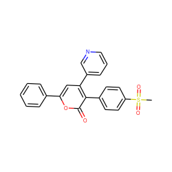 CS(=O)(=O)c1ccc(-c2c(-c3cccnc3)cc(-c3ccccc3)oc2=O)cc1 ZINC000012352439